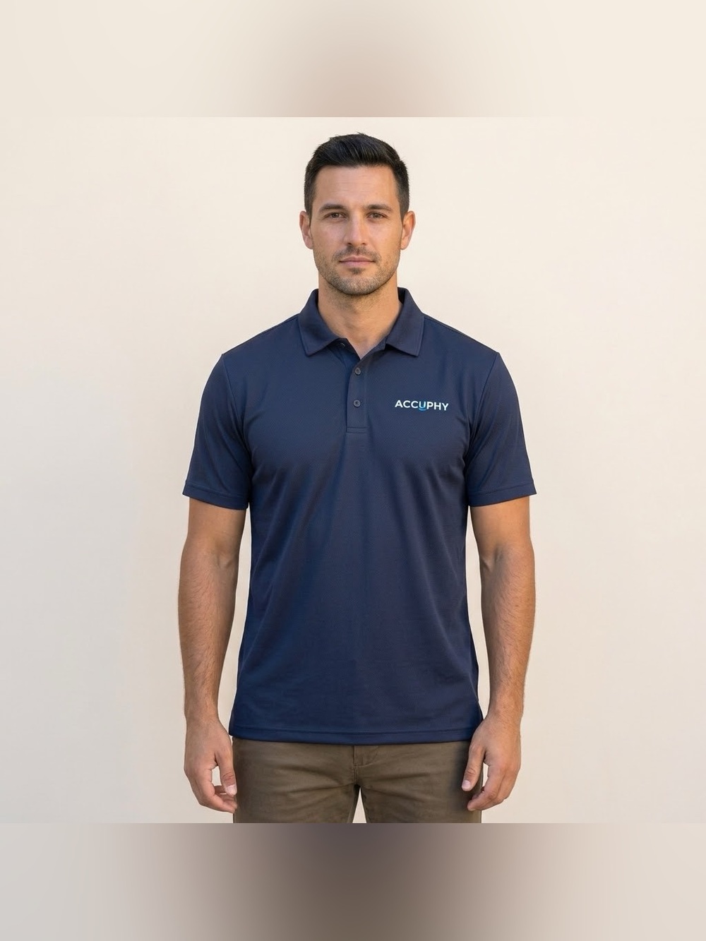 Accuphy Mens Navy Blue Short Sleeve Breathable Mesh Athletic Golf Polo Shirt XL